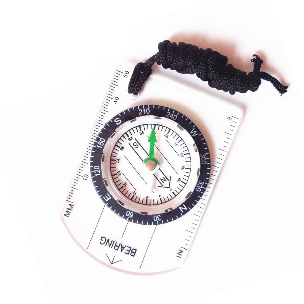 Map Compass Orienteering - オリエンテーリング用親指コンパス アウトドア用品 ミニ定規 透明地図読み取り スカウト用コンパス コンパス定規