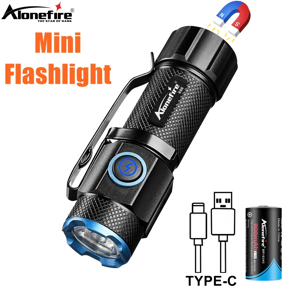 Outdoor Adventure With No Backpack - 6500Kミニ懐中電灯高輝度P50 LEDパームトーチType-C USB懐中電灯子供女性用バックパックポケット屋外家庭用作業灯