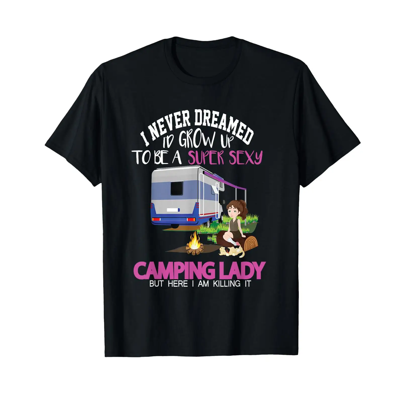 Outdoor Adventure Holidays - 面白いことわざアウトドアキャンプレディアドベンチャーホリデー女性 Tシャツヴィンテージウォッシュトップ日常着用ユニセックスオムカジュアル