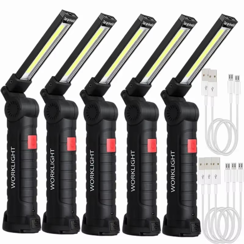 Outdoor Adventures - ポータブル COB LED 懐中電灯 USB 充電式ワークライト磁気ランテルハンギングランプ内蔵バッテリーキャンプトーチ