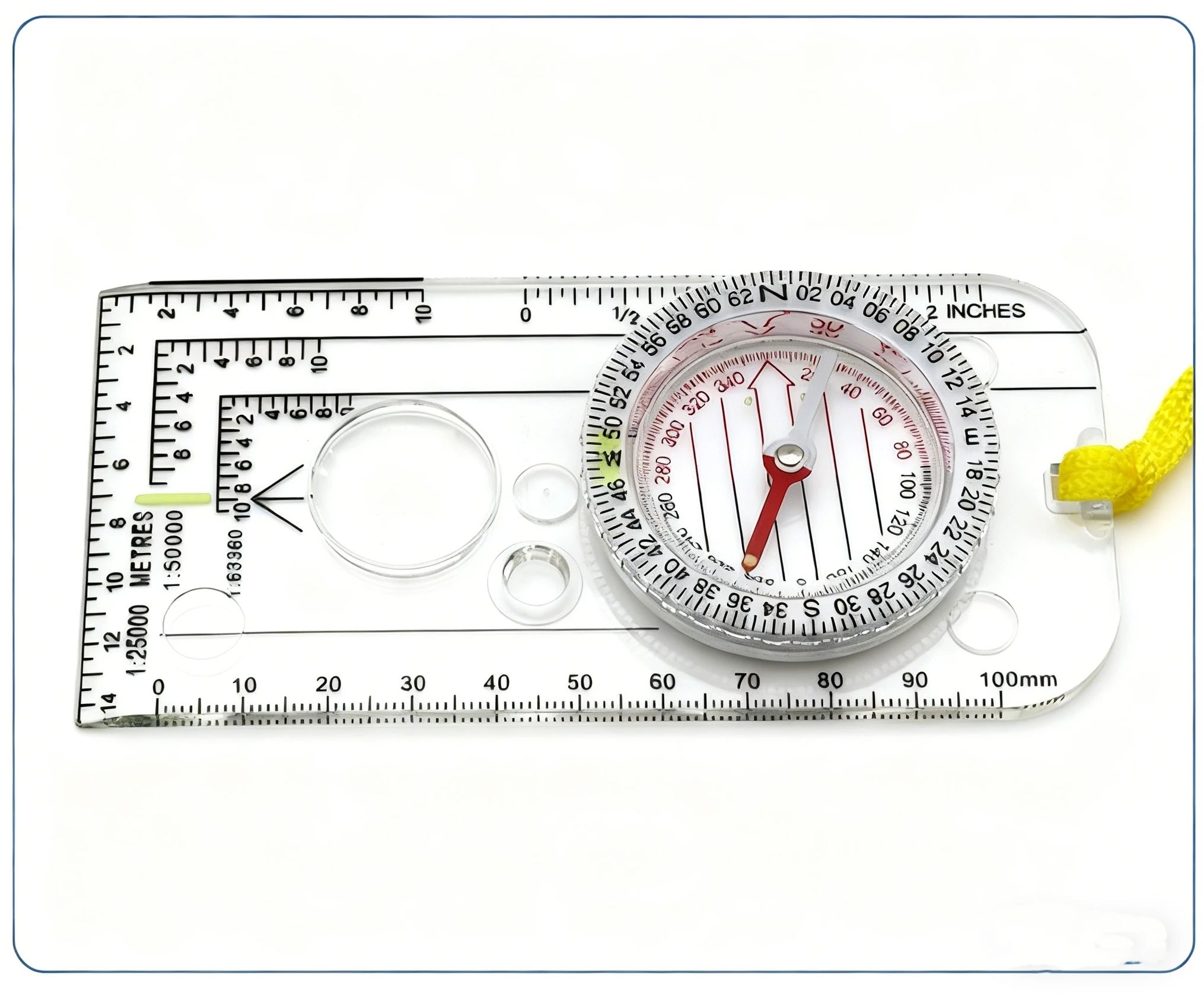 Map Compass Orienteering - 屋外オリエンテーリング用コンパス、地図読み取り用定規スケール、ハイキング、ハンティング、バックパッキング用サバイバルギア