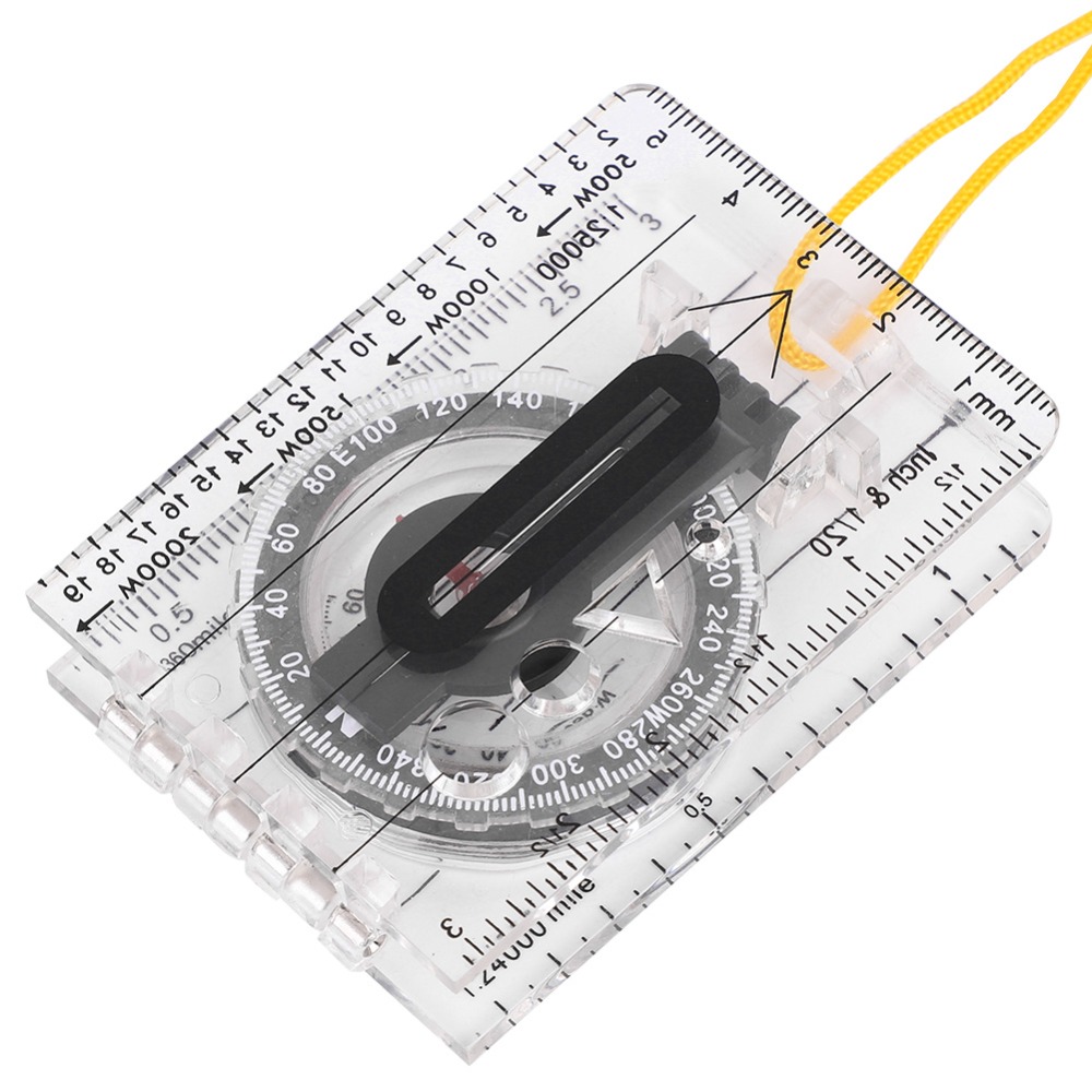 Map Compass Orienteering - 耐久性のある軽量オリエンテーリングコンパス透明定規ネックストラップ付きマッピングコンパスナビゲーションコンパス地図読み取り