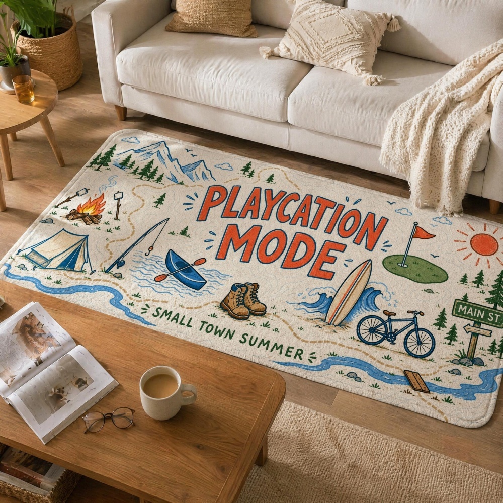 夏のキャンプアドベンチャー用フランネルランナーラグ、屋外旅行 - Outdoor Adventure Golf のレビューと価格
