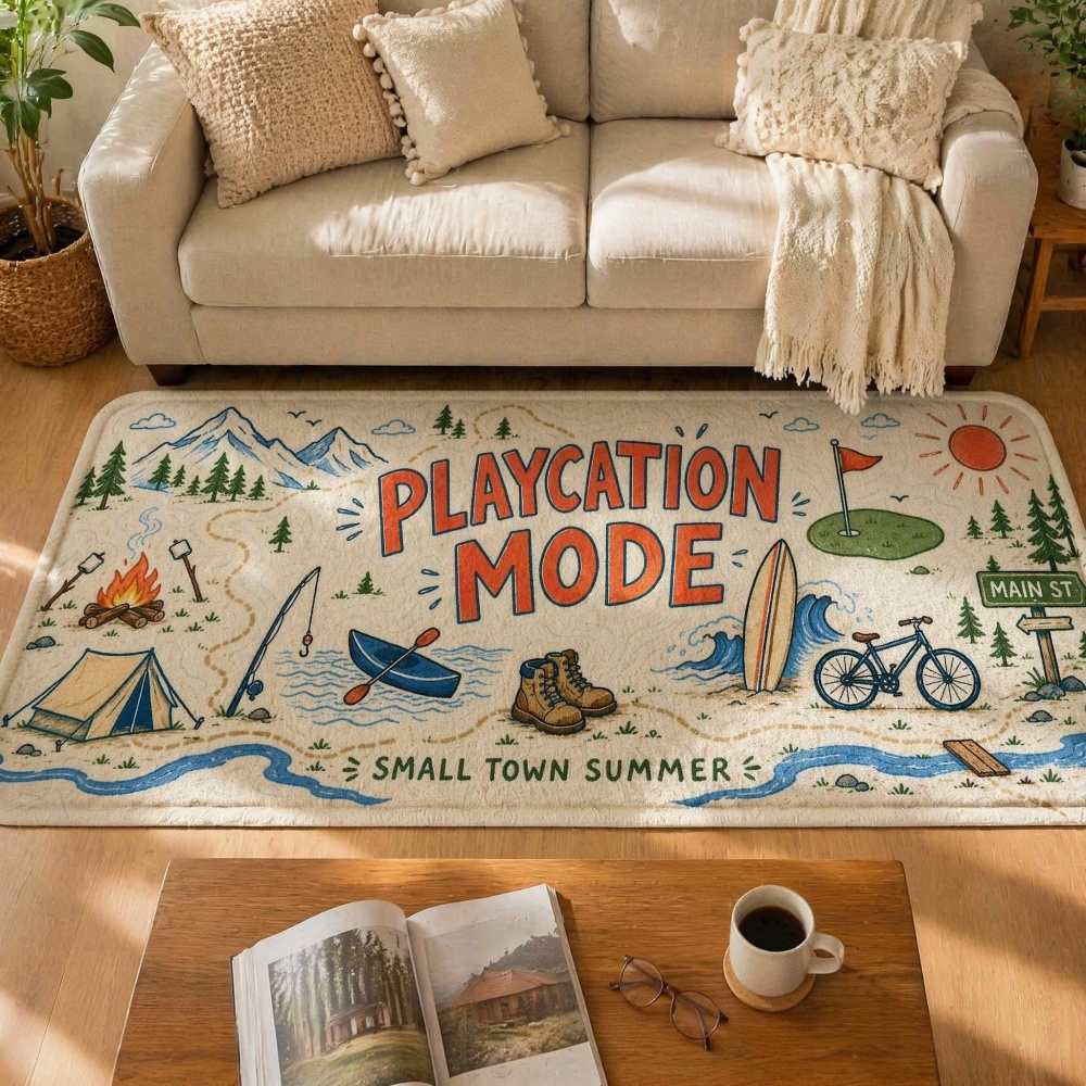 夏のキャンプアドベンチャー用フランネルランナーラグ、屋外旅行 - Outdoor Adventure Golf のレビューと価格