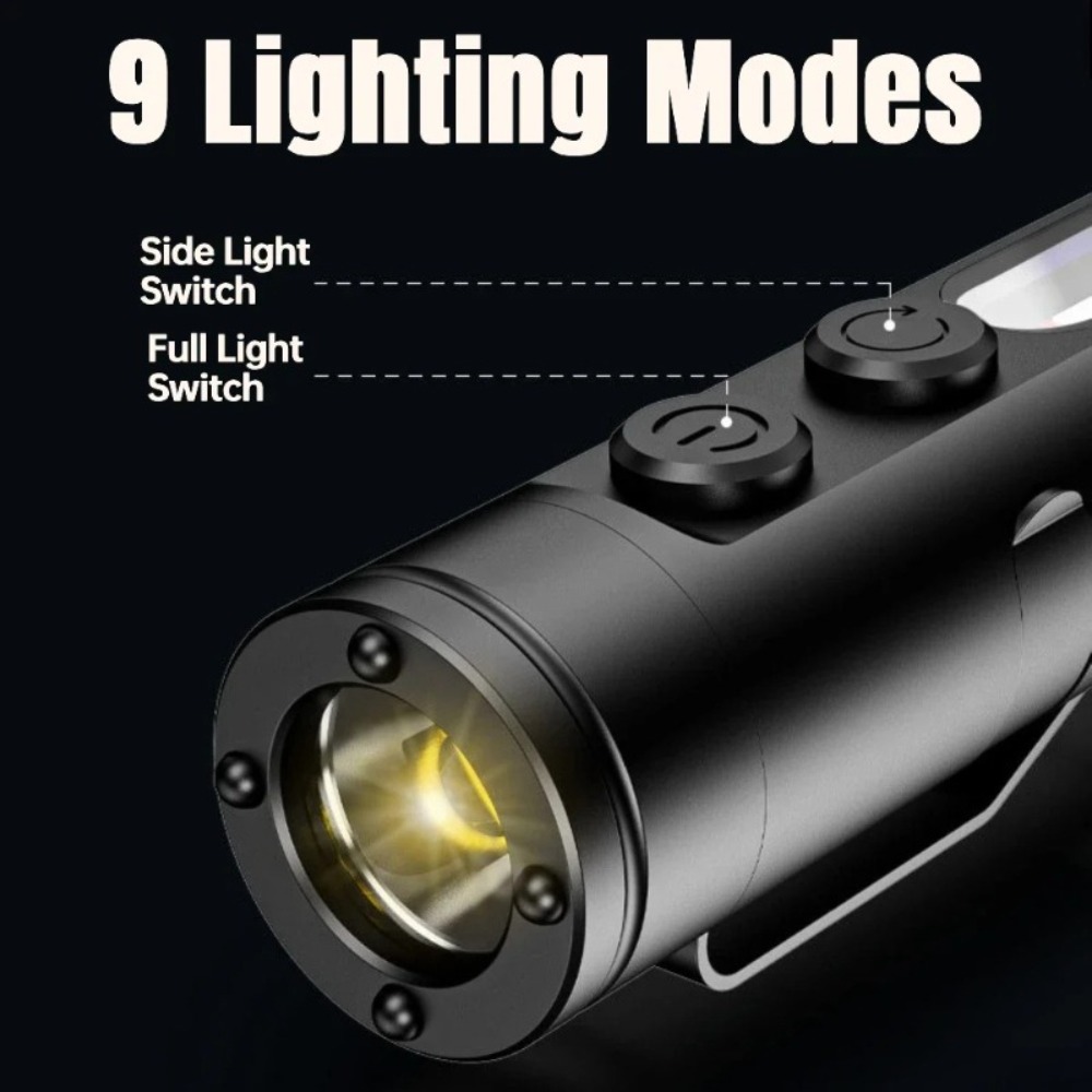 ミニ屋外懐中電灯タイプ C 充電式 LED 磁気トーチ ハッ - Outdoor Adventures のレビューと価格