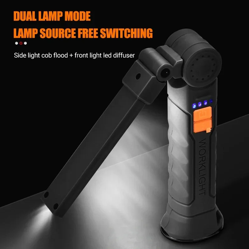 充電式 LED 懐中電灯 マグネットとフック付き、作業現場の - Outdoor Adventures のレビューと価格