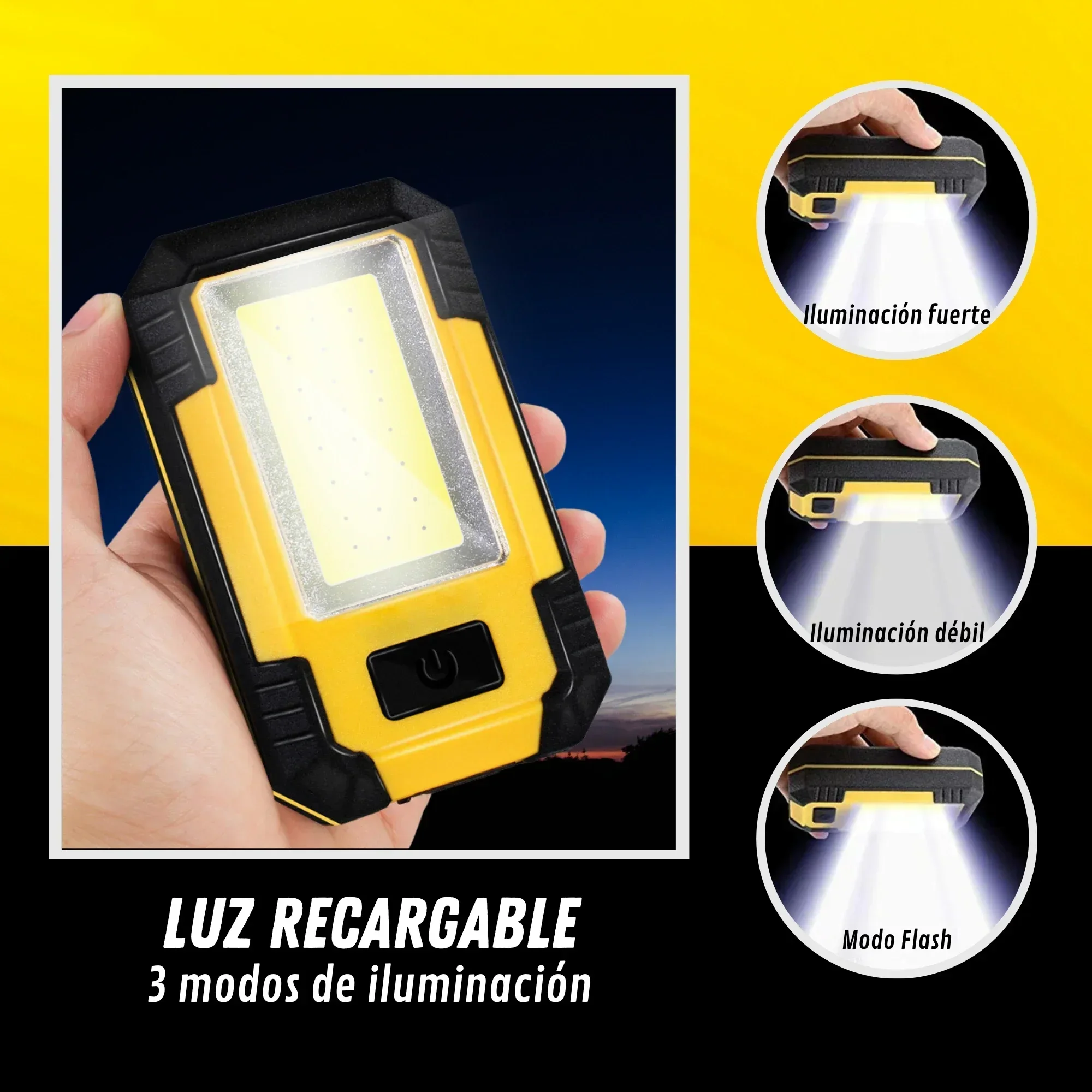 充電式 4000mAh 作業灯 超高輝度 COB フラッシュ - Outdoor Adventures のレビューと価格
