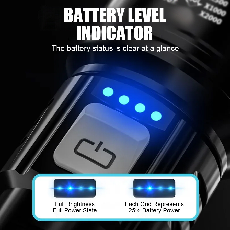 ハイパワー P50 LED 懐中電灯 USB 充電式ズームハ - Outdoor Adventures のレビューと価格