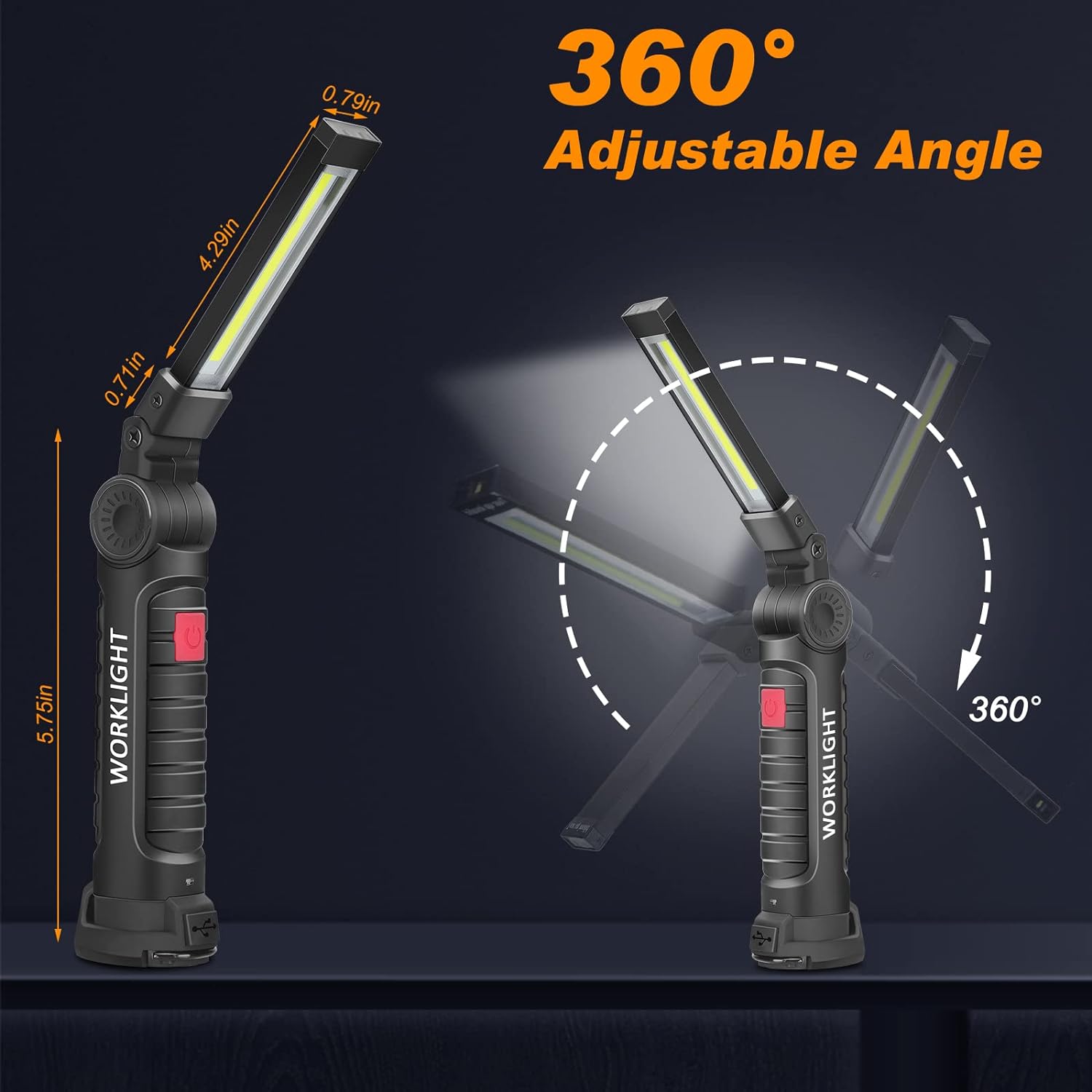 ポータブルハンドヘルド懐中電灯 USB充電式 LEDワークラ - Outdoor Adventures のレビューと価格
