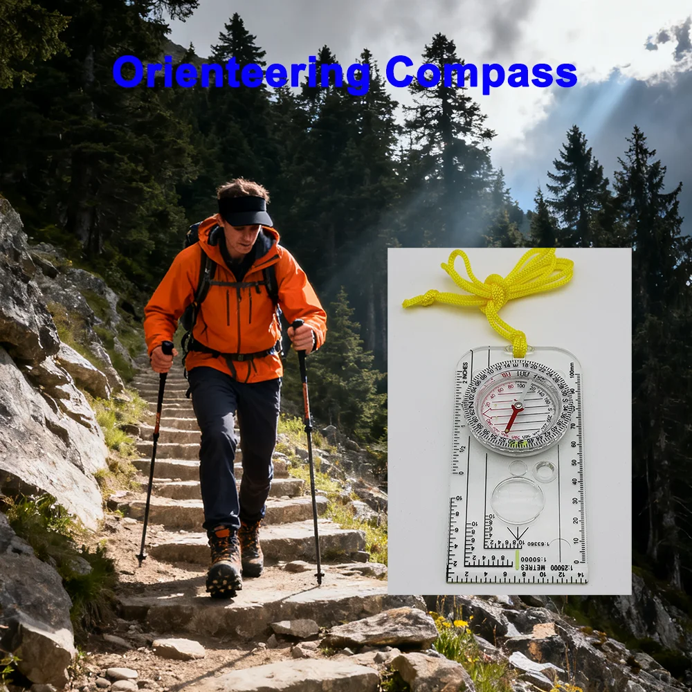 ポータブルアクリルオリエンテーリングコンパス、ロープ付きナビ - Map Compass Orienteering のレビューと価格