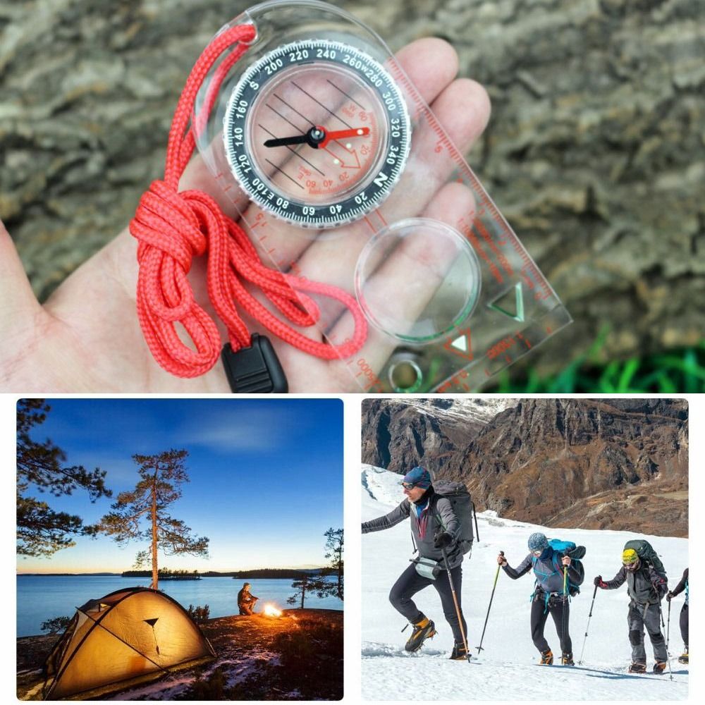 新しいアクリル製マップ定規コンパス 多機能ポータブルオリエン - Map Compass Orienteering のレビューと価格