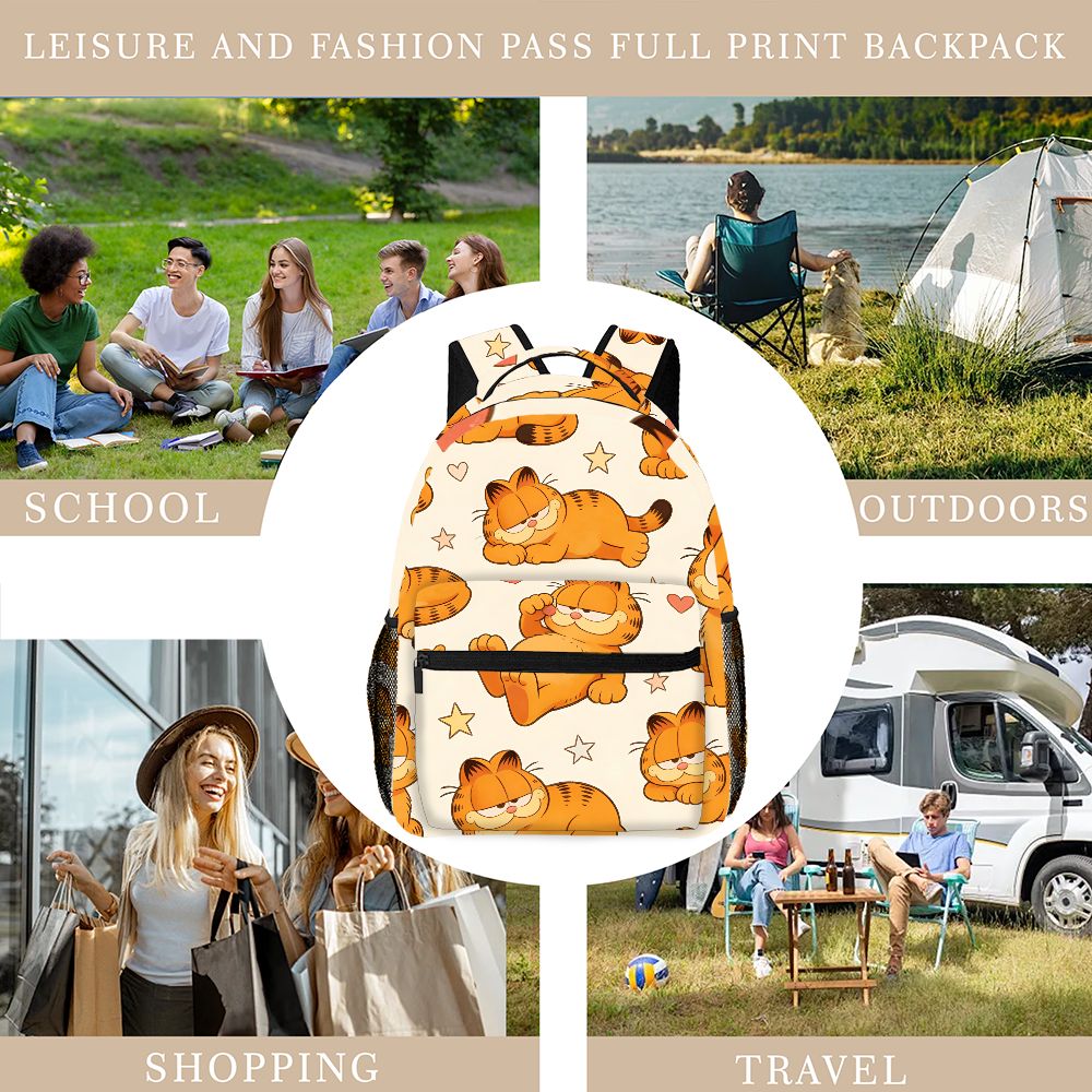 面白い怠惰なガーフィールドバックパックスターハートプリントか - Outdoor Adventures のレビューと価格